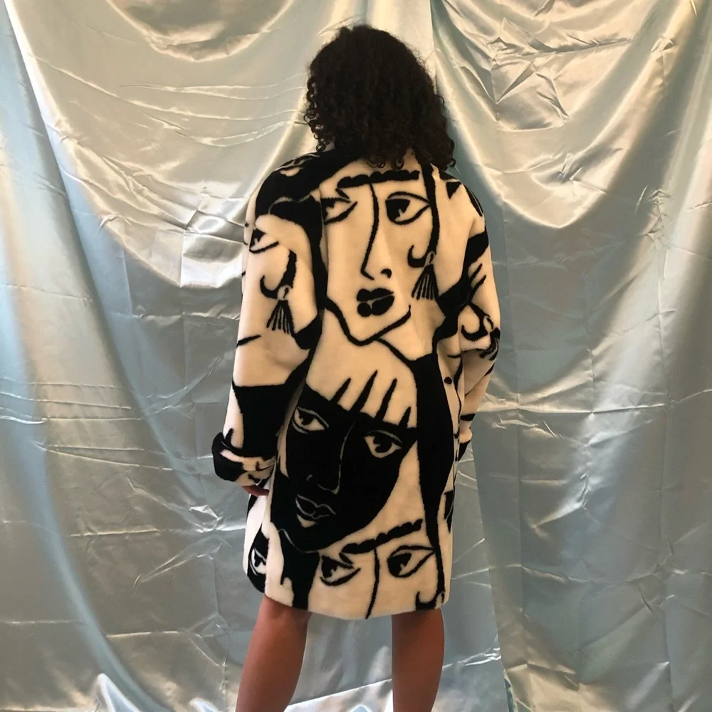 Archive Donnybrook original 1980s Faces cocoon coat - Picture 2 of 7